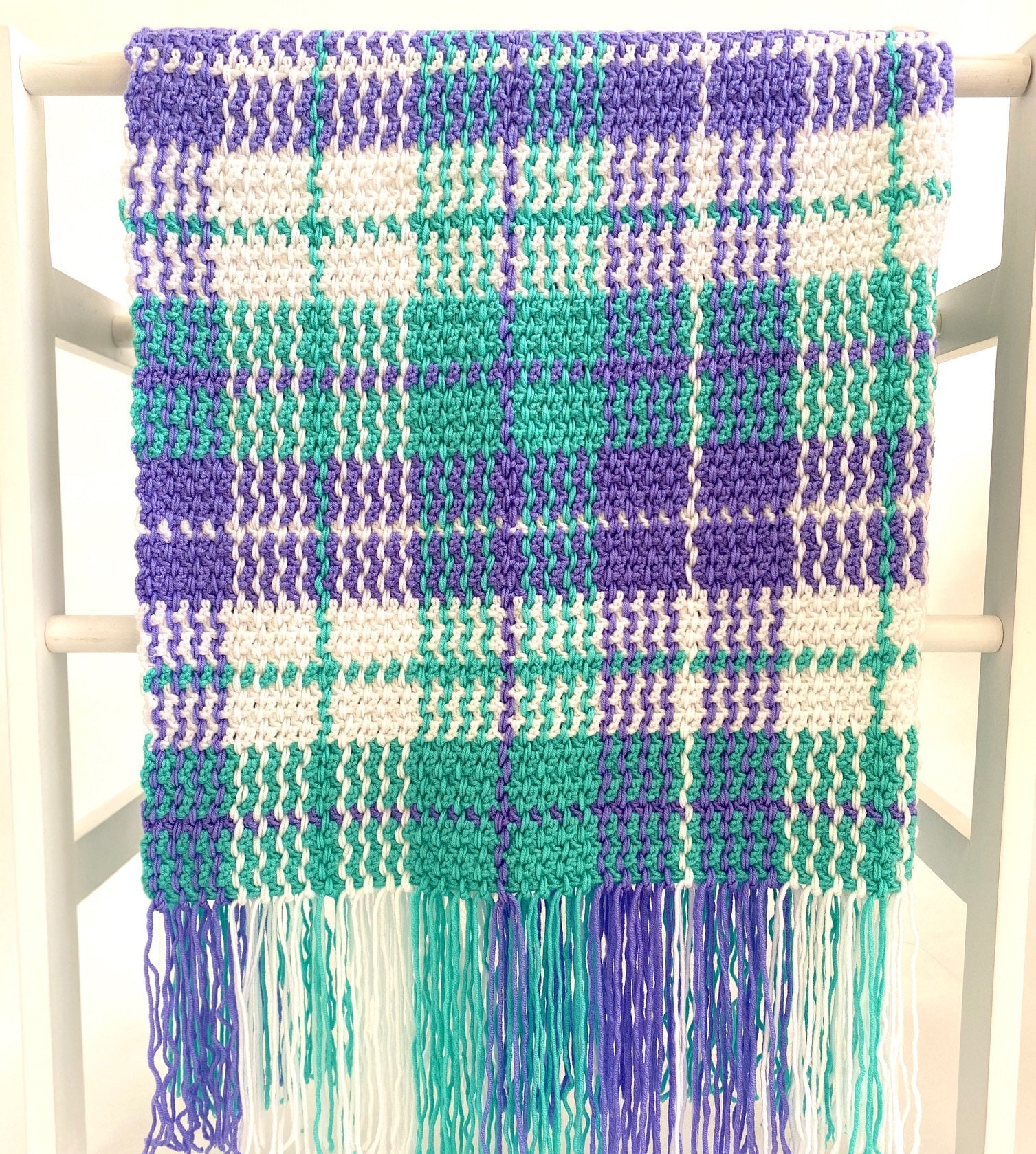 Tartan Plaid Crochet Blanket Pattern Etsy