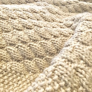 Super Easy pattern for a Faux Cable Knitted Blanket image 1