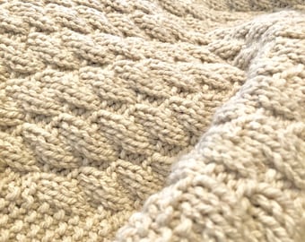 Super Easy pattern for a Faux Cable Knitted Blanket