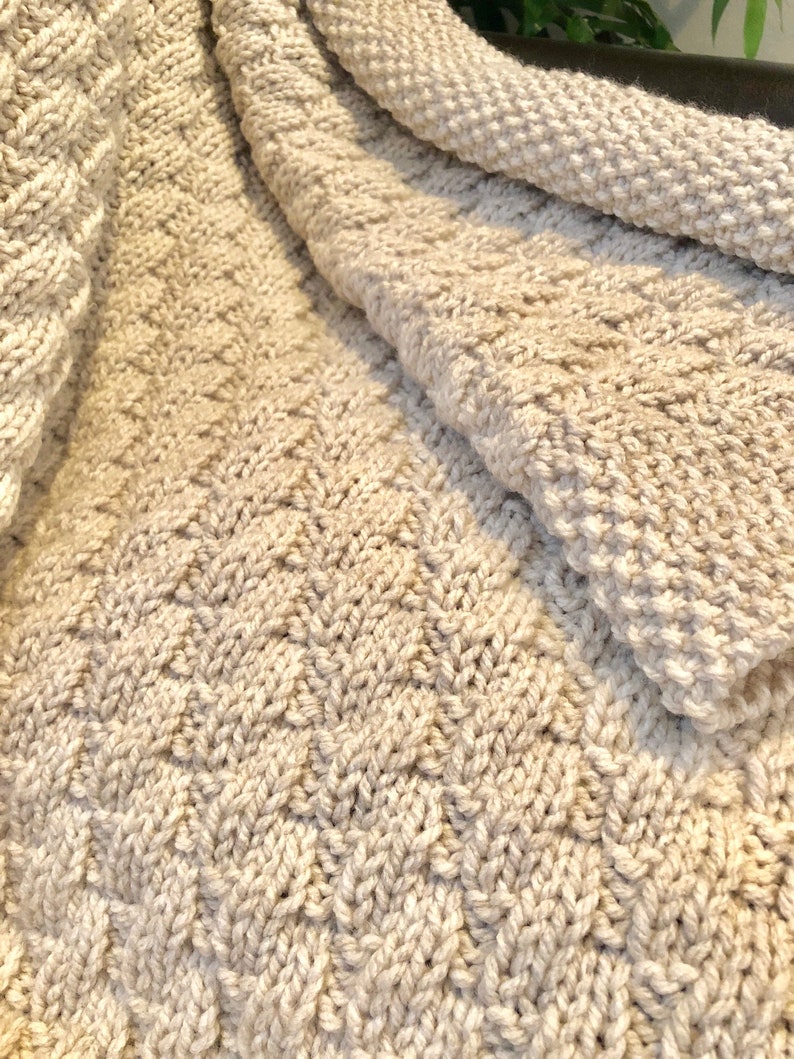 Super Easy pattern for a Faux Cable Knitted Blanket image 4