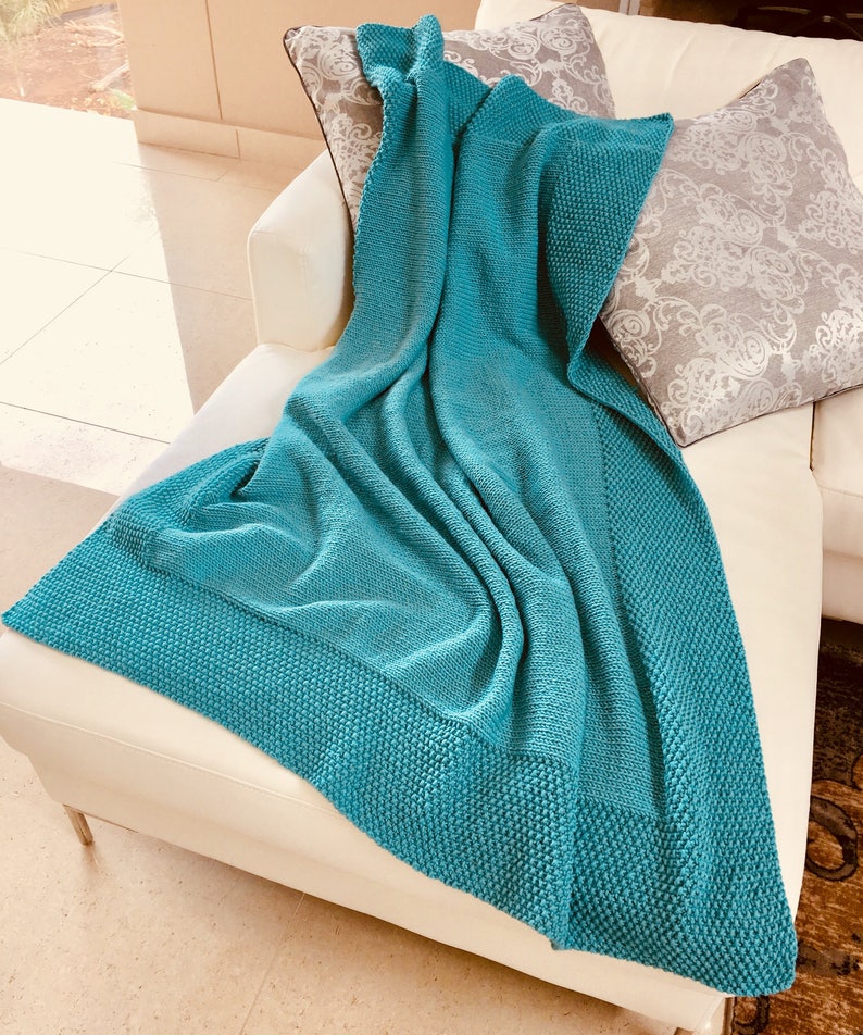 Easy Knitted Blanket Pattern Etsy Australia