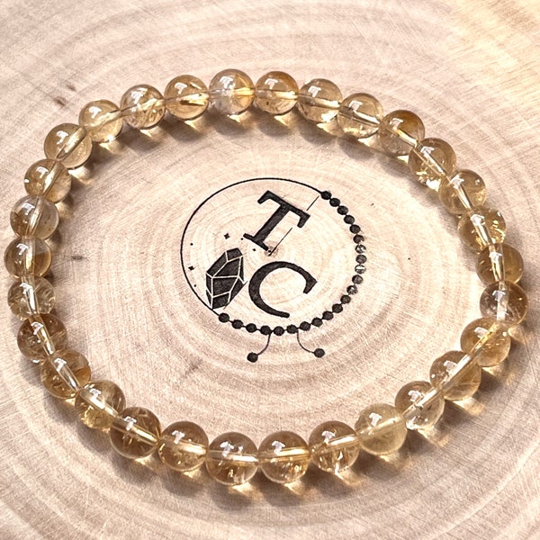 Bracelet en citrine de 6mm