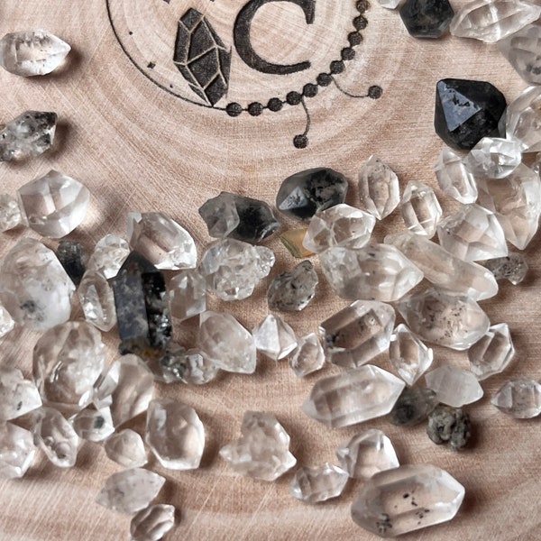 Raw stones: Herkimer diamond