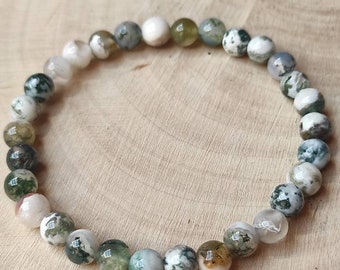 6mm tree agate bracelet