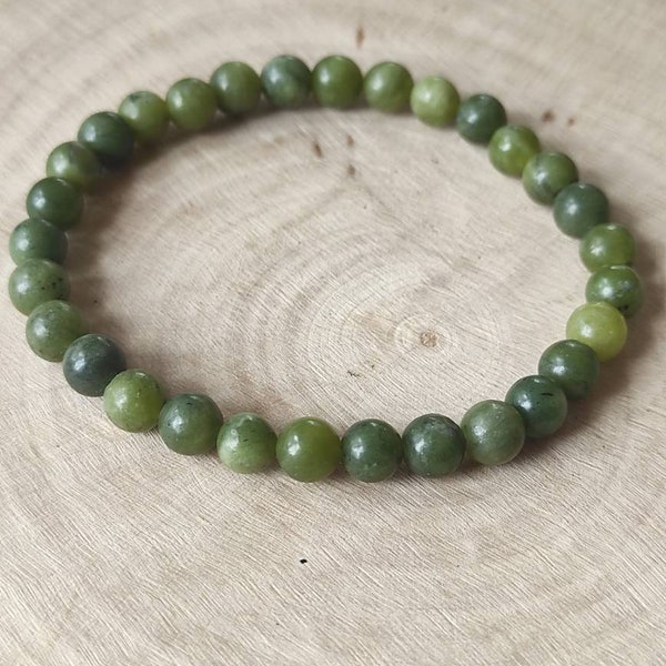 Bracelet en jade vert de 6 mm