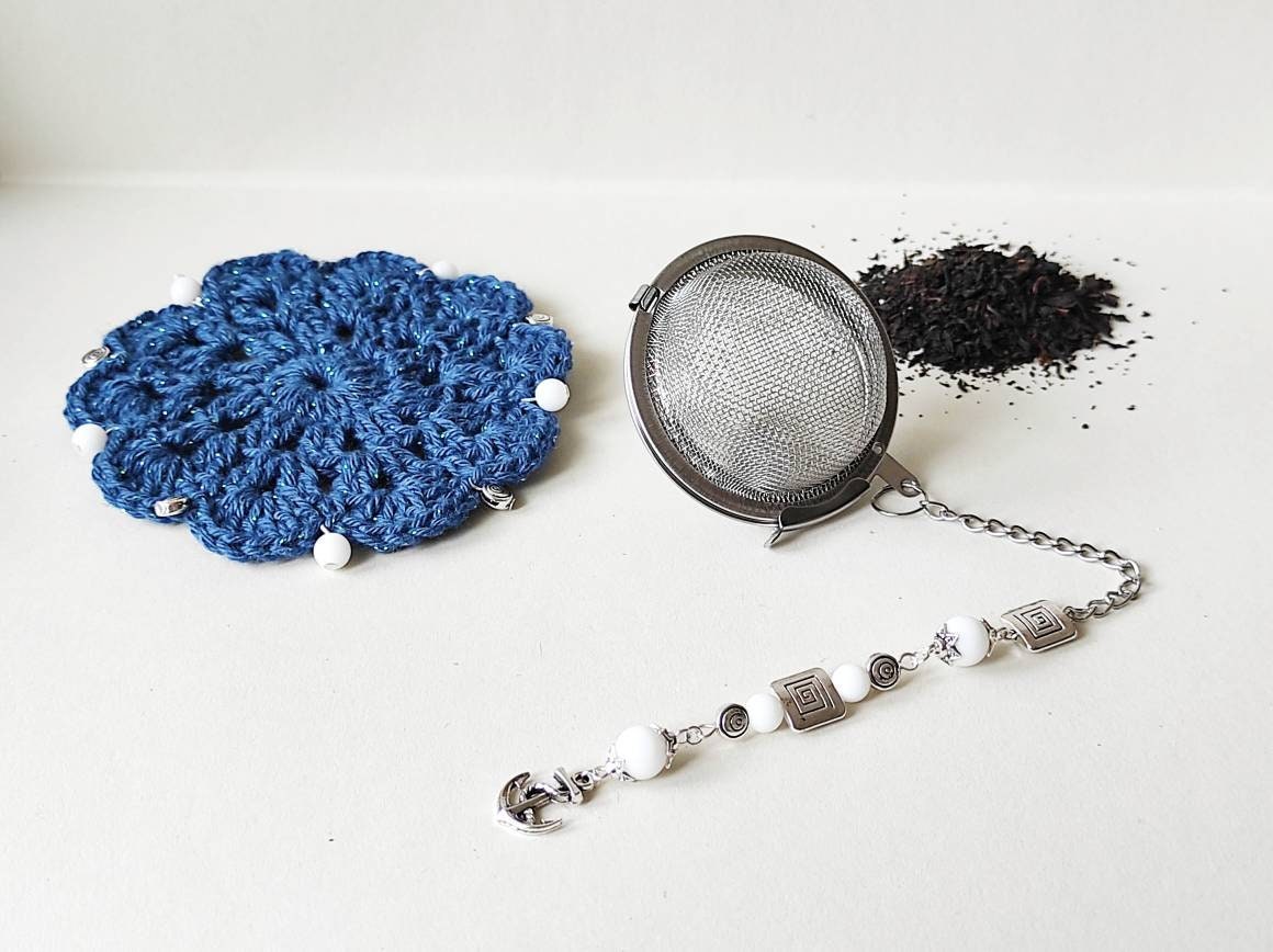 Boule à Thé et Son Dessous de Tasse Albâtre