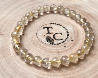 Bracelet en quartz rutile de 6mm