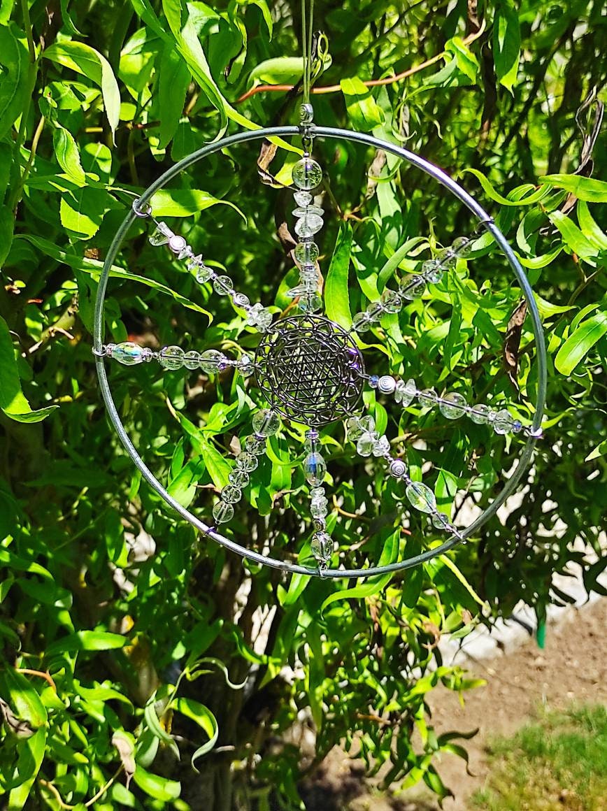 Let The Sunshine Mandala Attrape Soleil en Cristal de Roche