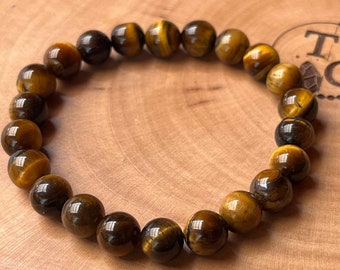 Tiger Eye Bracelet 8 Mm - Etsy Tiger Eye Bracelet 8 Mm - Etsy