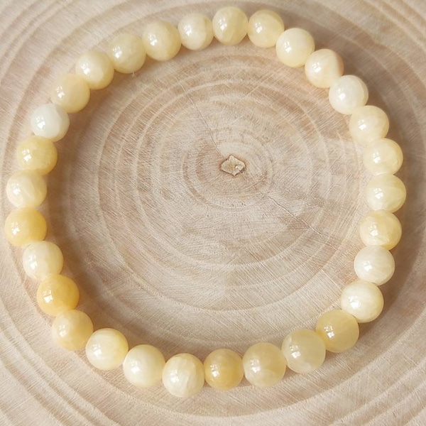 Bracelet en calcite jaune 6mm