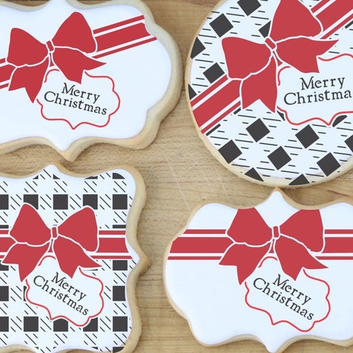 Candy Cane Gift Wrap Cookie Stencil With Masking Piece Etsy