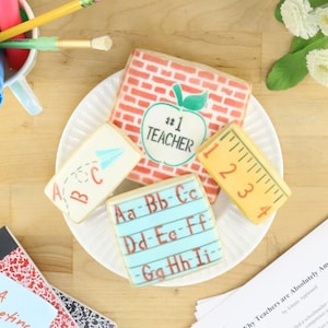 Teacher Appreciation Cookie Stencil Set | Back to School Cookie Stencil | #1 Teacher Cookie Stencil