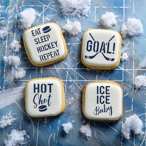 Ice Hockey Message Cookie Stencil | Ice Hockey Stencil | Sports Cookie Stencil | DIY Stencil | Arts & Crafts Stencil | Confection Couture |