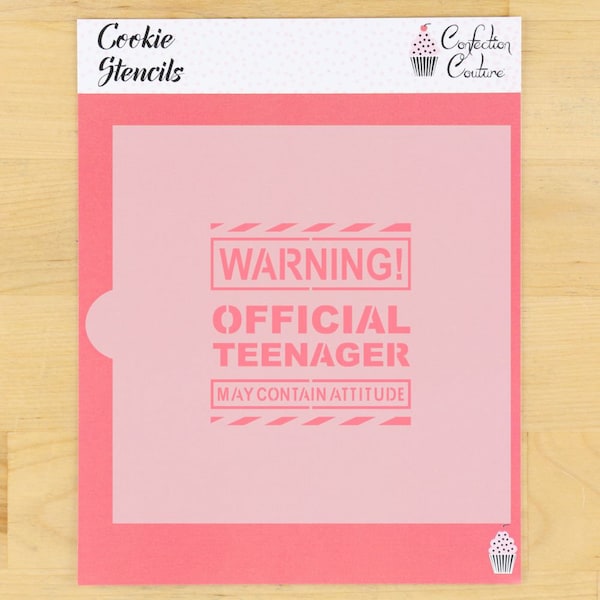 Official Teenager Cookie Stencil | Birthday Cookie Stencil | 13th Birthday Stencil | Birthday Arts & Crafts Stencil | Confection Couture |