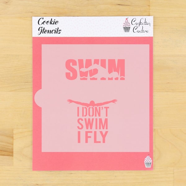 Swimming Cookie Stencil | Swimmer Cookie Stencil | Swim Meet Cookie Stencil | Swimming Theme Cookie Stencil | Confection Couture |