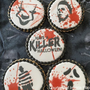 Killer Halloween Cookie Stencil Set | Halloween Character Cookie Stencil | Halloween Movie Arts & Crafts Stencil | Confection Couture |