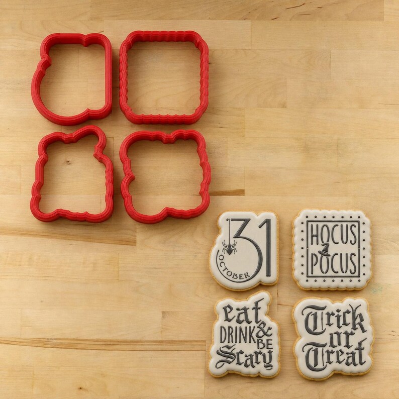 Trick or Treat Cookie Stencil | Halloween Cookie Stencil | Hocus Pocus Cookie Stencil| Halloween Party Cookies | Confection Couture | image 1