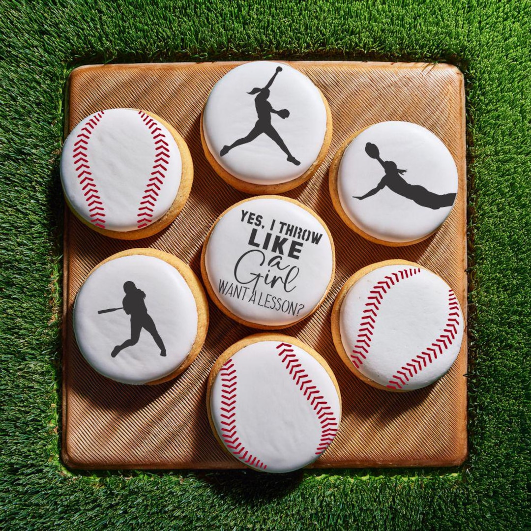 Softball Cookie Stencil Bundled Set | Softball Player Cookie Stencils ...