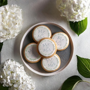 Mr. and Mrs. Wedding Wreath Cookie Stencil | Mr. and Mrs Wedding Cookies | Mr. and Mr. Cookie Stencils | Mrs. and Mrs. Cookie Stencils |