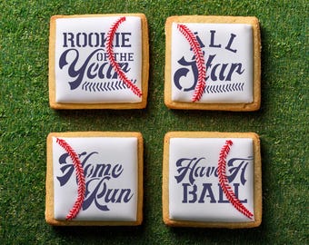 Baseball Messages Cookie Stencil | Baseball Themed Stencil | Baseball Cookie Stencil | Baseball Arts & Crafts Stencil | Confection Couture |