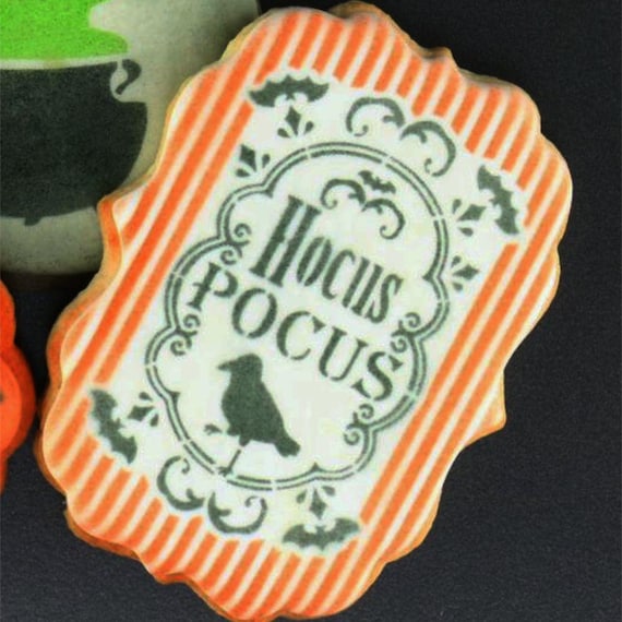 Hocus Pocus Cookie Stencil | Halloween Cookie Stencil | DIY Halloween Stencil | Halloween Arts & Crafts Stencil | Confection Couture |