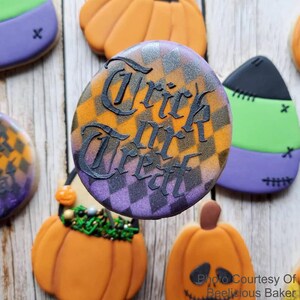 Trick Or Treat Halloween Cookie Stencil by Confection Couture