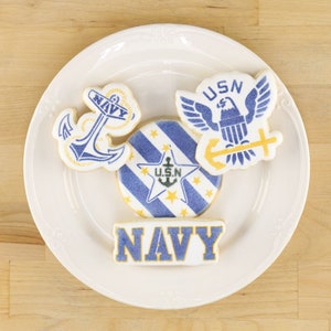 U.S. Navy Cookie Stencil Set | Military Stencil | US Navy Cookie Cutter | Memorial Day Cookie Stencils | Veteran&#39;s Day Cookie Stencil