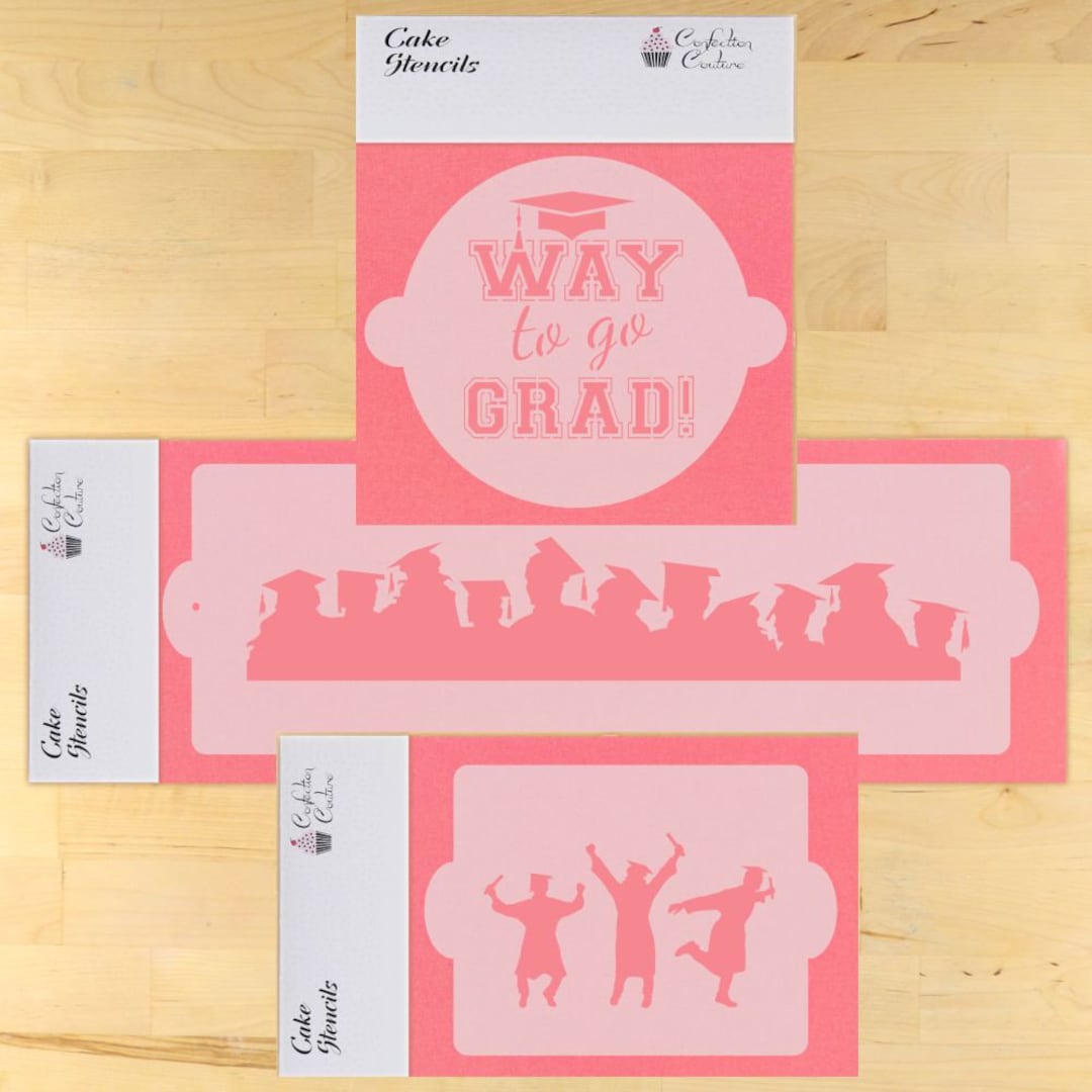 Graduation Cake Stencil Set Graduation Cookie Stencil Way to Go Grad ...