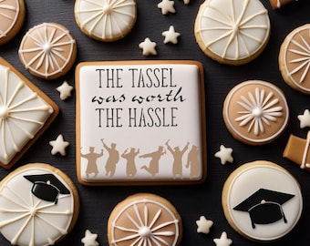 Tassel Was Worth the Hassle Cookie Stencil | Graduation Cookie Stencil | Graduation Cake Stencil | Graduate Silhouette | Confection Couture