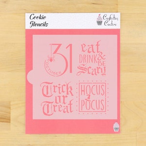 Trick Or Treat Halloween Cookie Stencil by Confection Couture