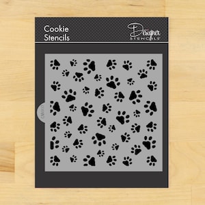 Dog Paws Cookie Stencil | Designer Stencils | Dog Cookie Stencil | Birthday Cookie Stencil | Paw Print Cookie Stencil
