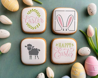Ostern Cookie Schablonen | Ostern Cookie Schablone | Osterhase Cookie Schablonen | Osterlamm | Fröhliche Oster-Cookie-Schablonen