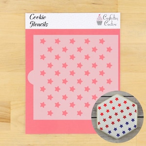 Patriotic Stars Cookie Stencil | Background Cookie Stencil | Cake Stencil | Bread Stencil | Arts & Crafts Stencil | Confection Couture |
