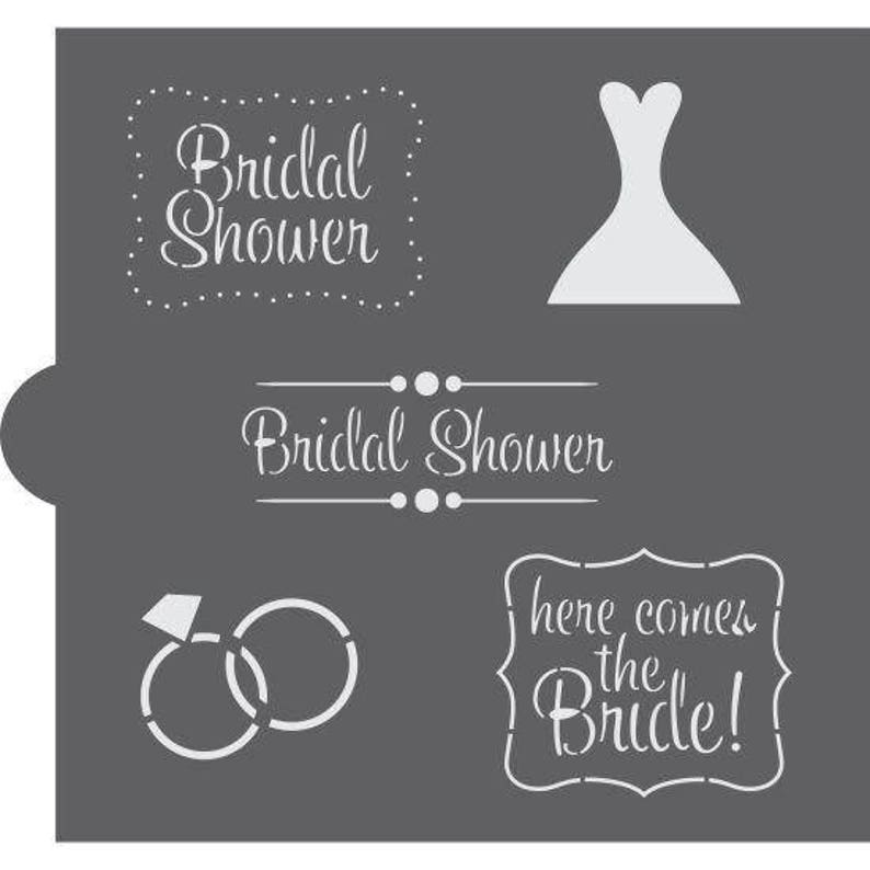 Bridal Shower Basic Words Cookie Stencil by Confection Couture Etsy