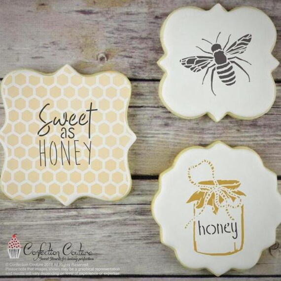 Vintage Honey Bee Cookie Stencil Bee Stencil Cake Stencil 