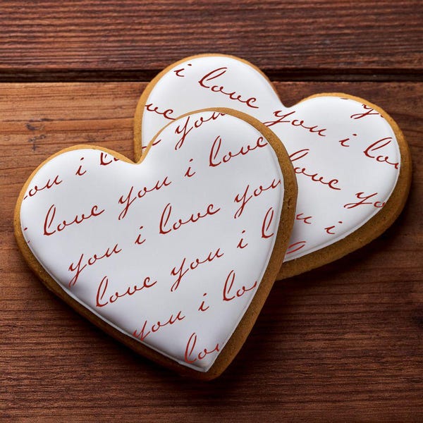 Plantilla para galletas y manualidades "Te amo" / Manualidades y artes de San Valentín / Confection Couture /