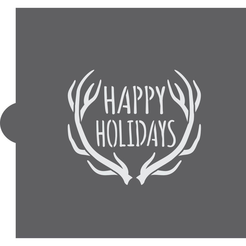 Happy Holidays Message Cookie Stencil Custom Stencil Etsy