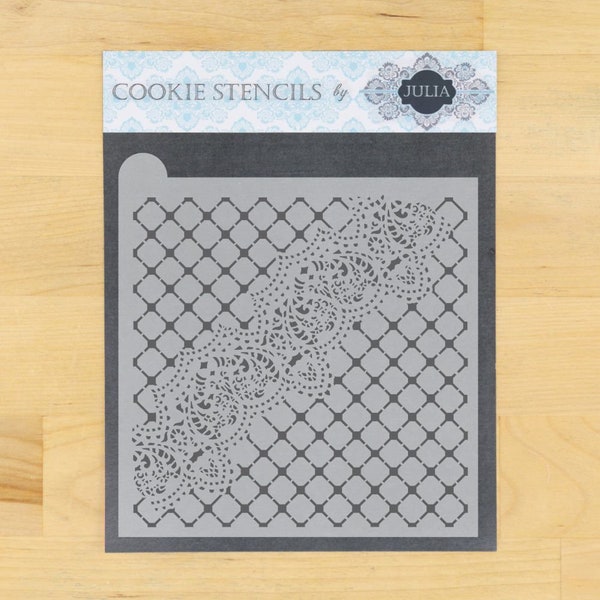 Lace Dynamic Duos Background Cookie Stencil | Julia Usher Cookie Stencil | Cake Stencil | Bread Stencil | Arts & Crafts | Confection Couture