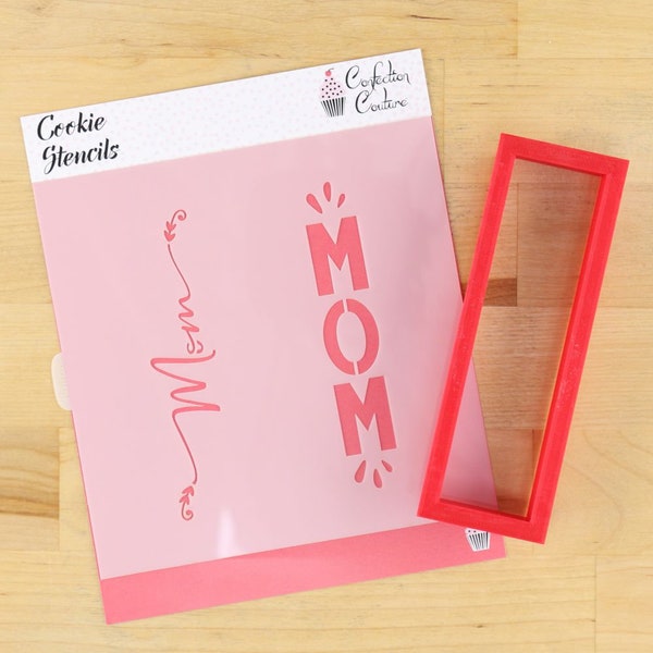 Mom Cookie Stick Stencil | Mother's Day Cookie Stencil | To Mom Cookie Stencil |  | Mom Cookie Cutter | Confection Couture |