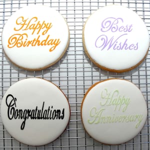 Script Cake Schablonen-Set von Designer Stencils | Alles Gute zum Geburtstag, alles Gute zum Jubiläum, die besten Wünsche, Glückwünsche Sprüche Schablonen