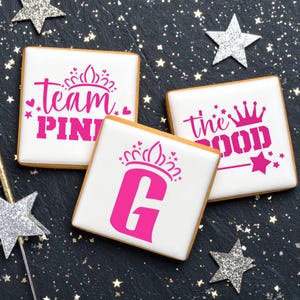 Team Pink Cookie Stencil Set  | Halloween Cookie Stencil | Movie Cookie Stencil | Arts & Crafts Stencil | Confection Couture |