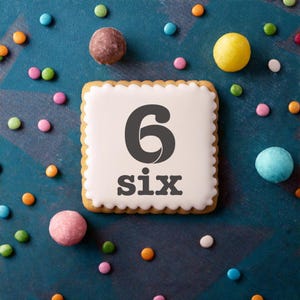 Number Six Cookie Stencil | 6th Birthday Cookie Stencils | Anniversary Stencils | Number Cookie Stencils | Designer Stencils