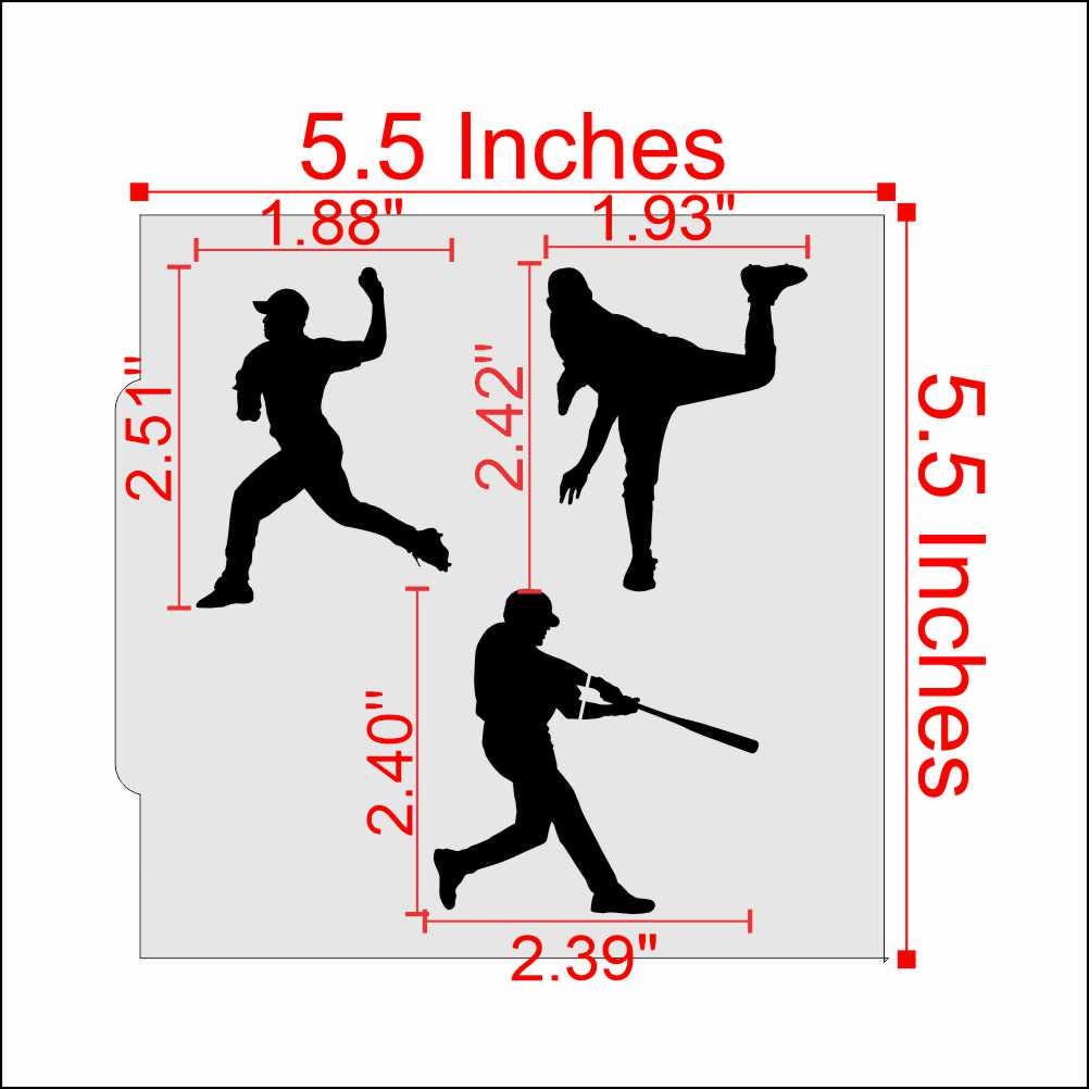 Baseball Player Cookie Stencil | Silhouette Designs - Etsy