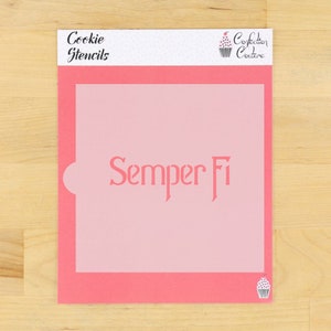 Semper Fi Cookie Stencil | Military Cookie Stencils | Military Retirement Cookies | Military Homecoming Cookies
