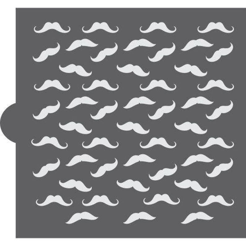 Mustache Basic Background Cookie Stencil by Confection Couture | Etsy