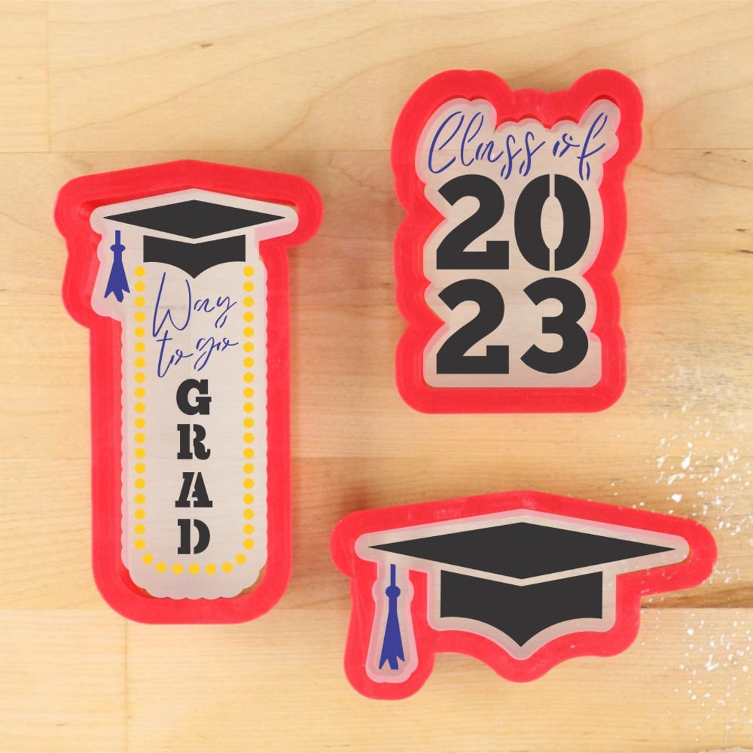 Graduation Cookie Stencil Set With Cookie Cutters Way to Go Etsy