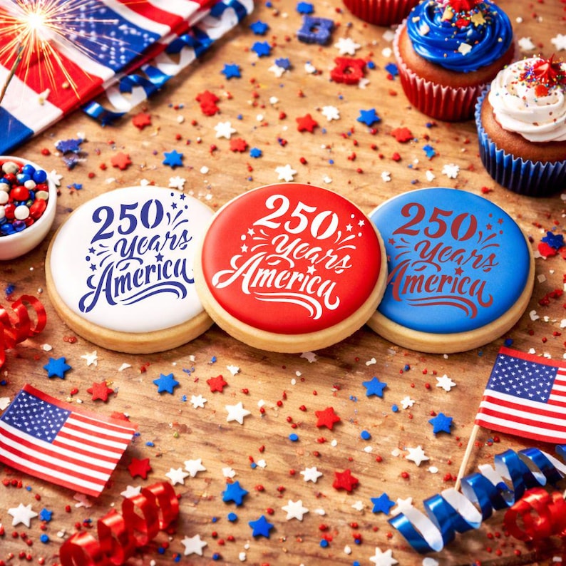 250 Years America Cookie Stencil Set by Confection Couture