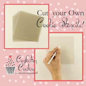 Cut-Your-Own Stencil Material | DIY Cookie Stencil | DIY Craft Stencil | Make Your Own Stencil | 4mil Plastic Mylar  | Confection Couture |