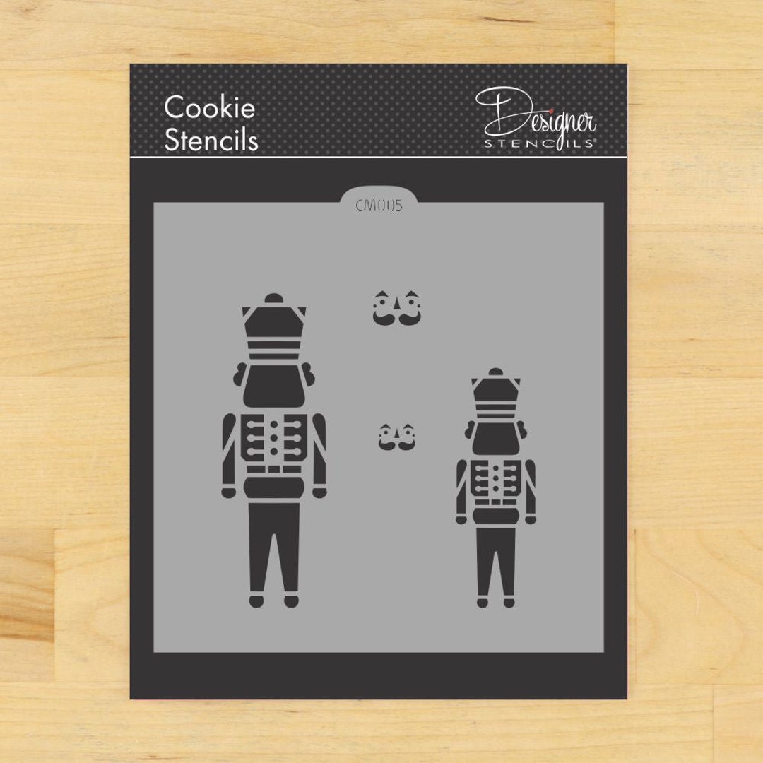 Nutcrackers Cookie Stencil by Designer Stencil Christmas Cookie Stencil Holiday Cookie Stencil ...
