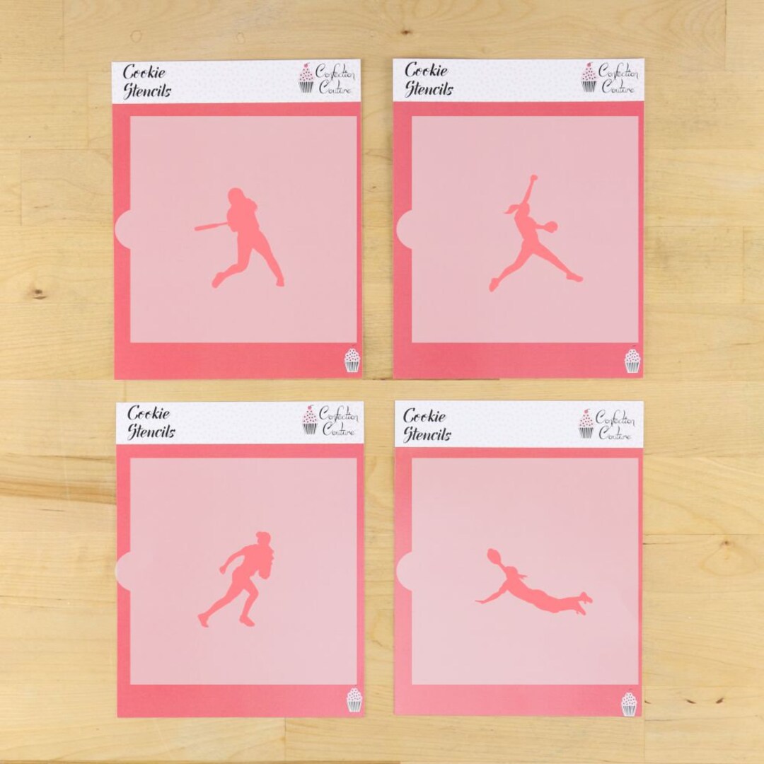 Softball Players Cookie Stencil Softball Cookie Stencil Softball Player ...